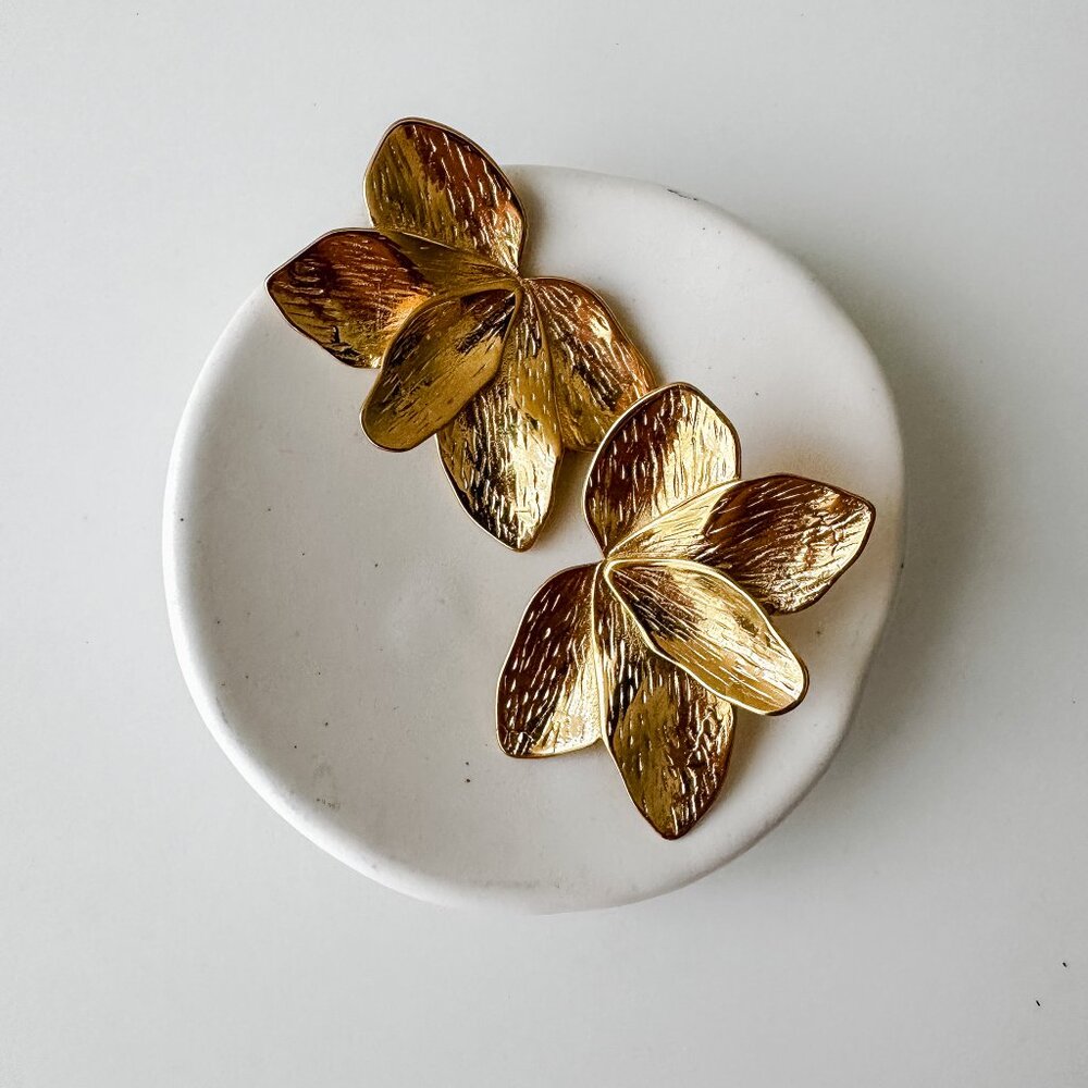 Gold Orchid Earrings - Bold Statement Floral Jewelry for Every Occasion